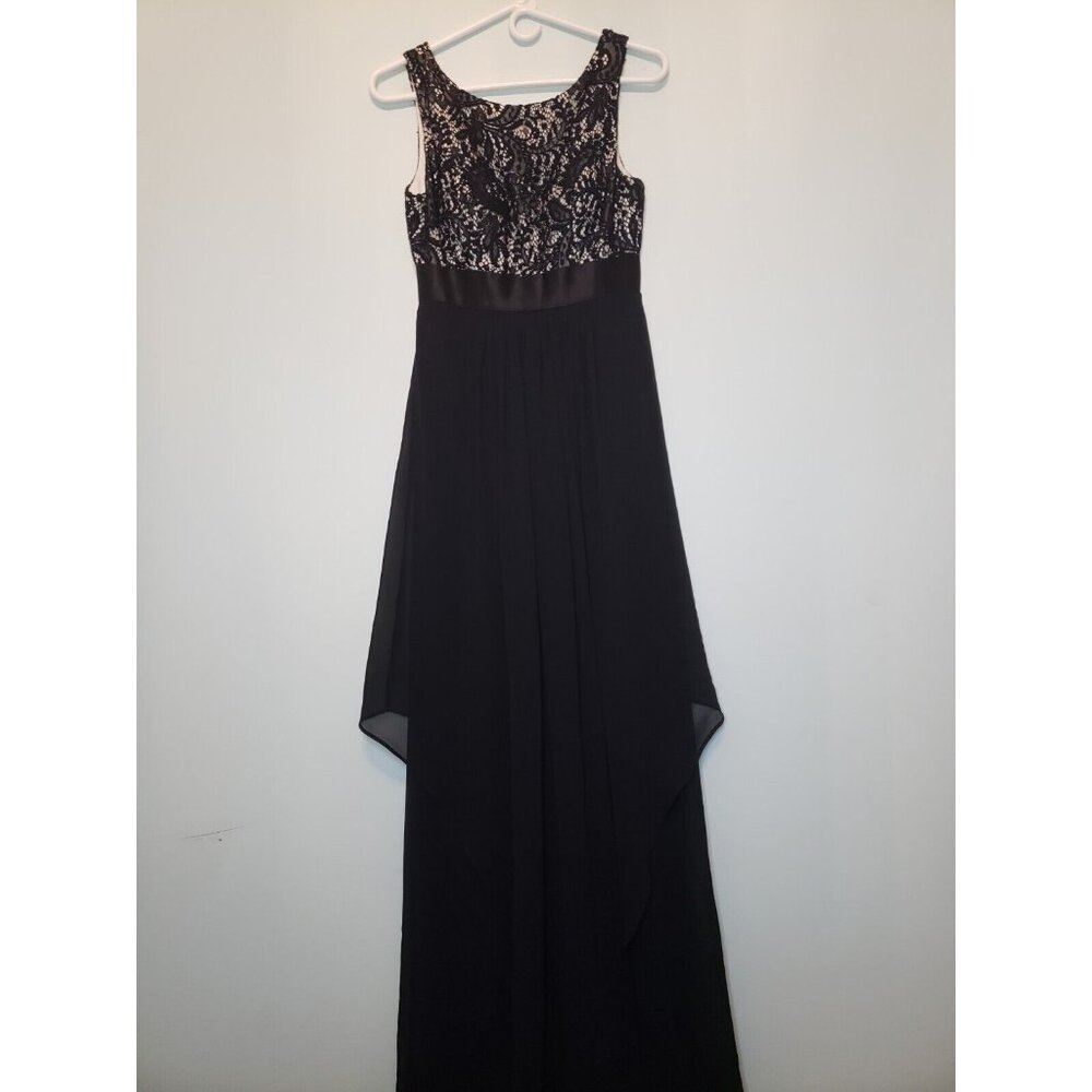 EverPretty Womens Sz 4 Dress Sleeveless Round Neck Lace Formal Prom Maxi Zip Up